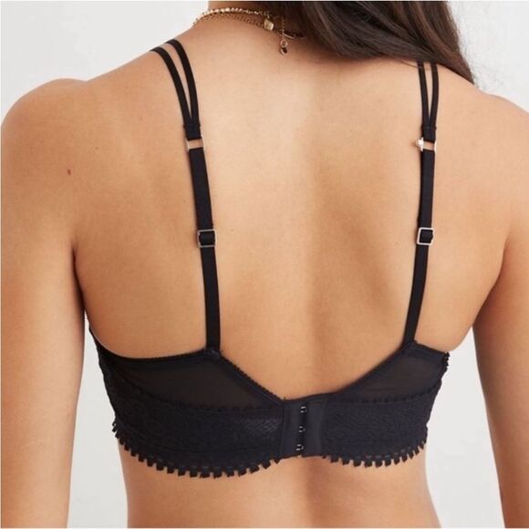 Aerie Black Real Power Wireless Push Up Joy Convertible Lace Bra Size 36DD Sexy - Picture 16 of 16